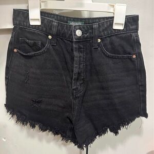 Wild Fable High-Rise Black Denim Frayed Hem Shorts